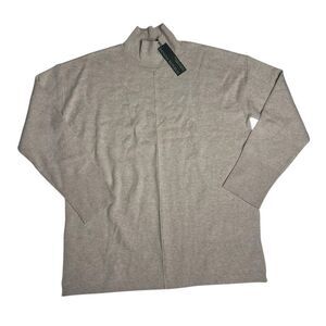 Banana Republic Lenzing Ecovero Serene Mock Neck Sweater Light Taupe Medium NWT